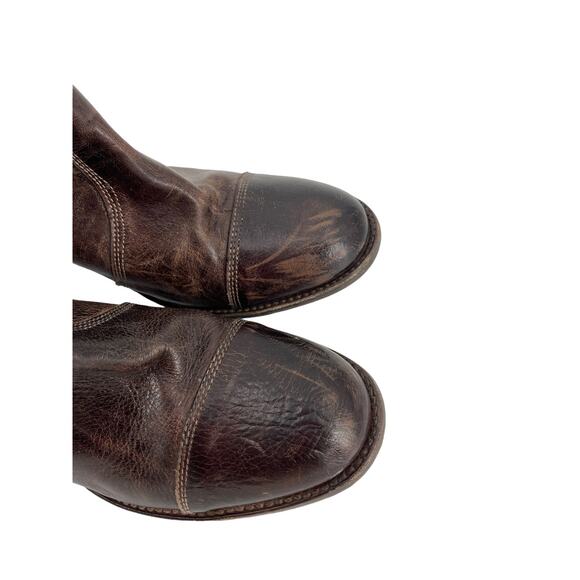 Bed Stu Womens 11 Boots Ankle Wedge Cobbler Series Dark Brown Leather - Picture 2 of 10